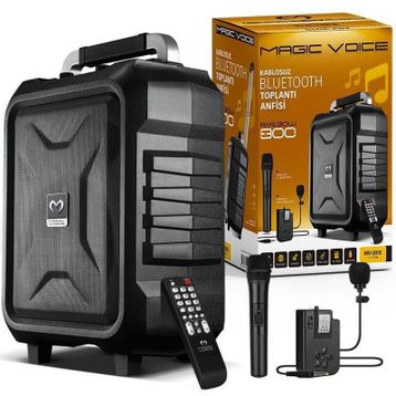 Magicvoice MV-2015 Max 300 W USB-SD-BT Siyah 1E-1Y Mikrofonlu Aktif Hoparlör