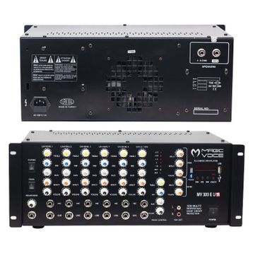Magicvoice MV-300EF-TR 300 W 6 Mikrofon Girişli USB-Bluetooth Destekli Trafolu Mixer Anfi