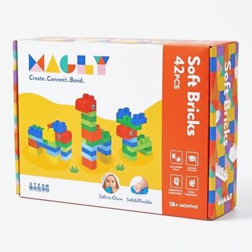 Magly Soft Bricks Yumuşak 42 Parça Renkli Yapı Blokları