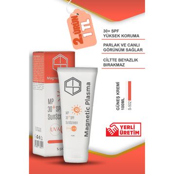 Magnetic Plasma Tüm Cilt Tipleri Yüksek Koruma SPF30 UVA UVB 100 ml Yüz Güneş Kremi