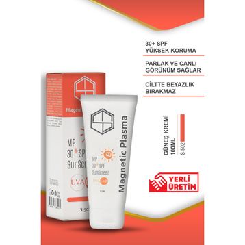 Magnetic Plasma Tüm Cilt Tipleri Yüksek Koruma SPF30 UVA UVB 100 ml Yüz Güneş Kremi