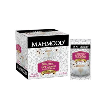 Mahmood Coffee Sütlü Şekerli 25 gr Hazır Türk Kahvesi (12 adet)