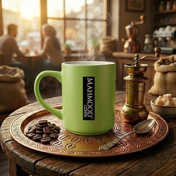 Mahmood Coffee Yeşil Mottolu Porselen Kupa