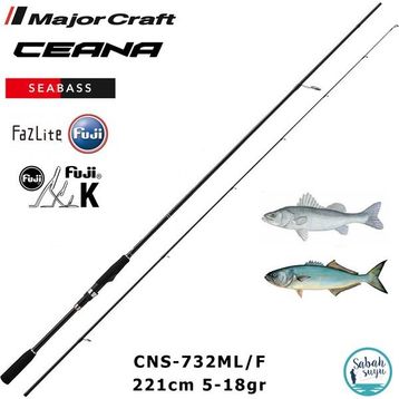 Major Craft Ceana CNS-732ML/F Seabass 221 cm 5-18 gr 2 Parça Spin Kamış