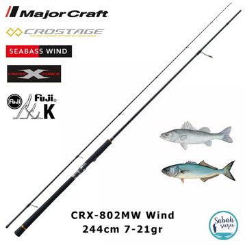 Major Craft Crostage CRX-802MW Wind 244 cm 7-21 gr 2 Parça Spin Kamış