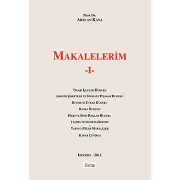 MAKALELERIM I - ARSLAN KAYA