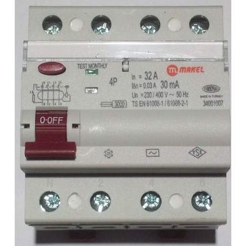 Makel 4X32A 30 Ma Kaçak Akım Şalteri