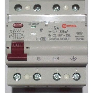 Makel 4X32A 300 Ma Kaçak Akım Şalteri