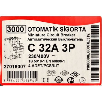 Makel C3X32A 3KA Otomatik Sigorta