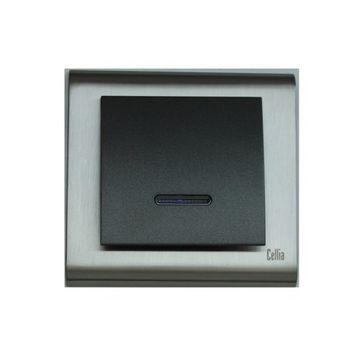 Makel Cellia Işıklı Anahtar Füme Saten Çerçeve Kapak