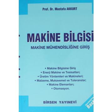 Makine Bilgisi - Mustafa Akkurt