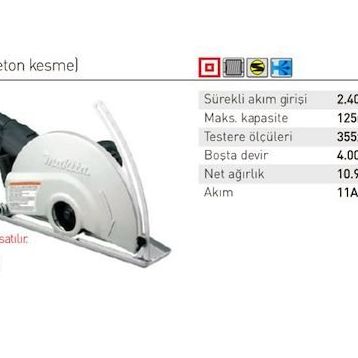 Makita El Tipi Beton Kesim Makinası 4114 S (2400 W)