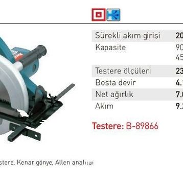 Makita N5900B 235 mm Daire Testere