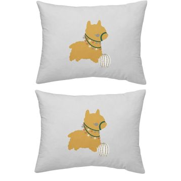 Makiteks Lama Gri 2 Adet 50x70 cm %100 Pamuk Çocuk Yastık Kılıfı