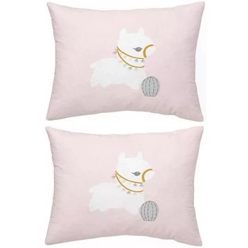 Makiteks Lama Pembe 2 Adet 50x70 cm %100 Pamuk Yastık Kılıfı