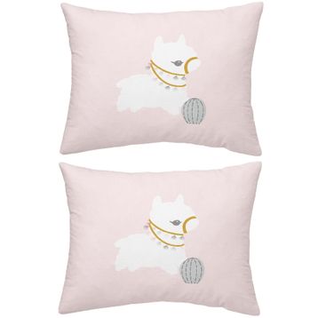 Makiteks Lama Pembe 2 Adet 50x70 cm %100 Pamuk Yastık Kılıfı