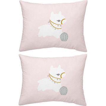 Makiteks Lama Pembe 2 Adet 50x70 cm %100 Pamuk Yastık Kılıfı