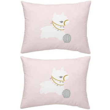 Makiteks Lama Pembe 2 Adet 50x70 cm %100 Pamuk Yastık Kılıfı