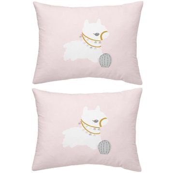 Makiteks Lama Pembe 2 Adet 50x70 cm %100 Pamuk Yastık Kılıfı