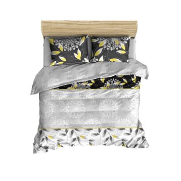 Makiteks Philip Çiçekli 200x220 cm 2 Adet 50x70 cm %100 Pamuk Çift Kişilik Nevresim ve Yastık Kılıfı Seti