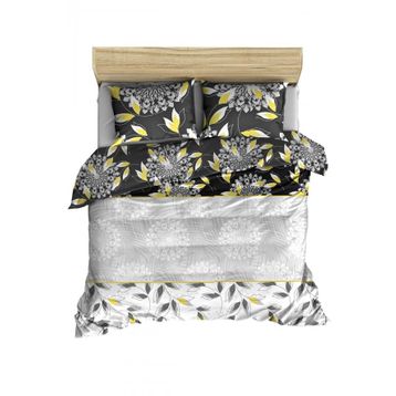 Makiteks Philip Çiçekli 200x220 cm 2 Adet 50x70 cm %100 Pamuk Çift Kişilik Nevresim ve Yastık Kılıfı Seti