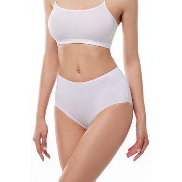 Malabadi 125 Beyaz 6'lı Paket Pamuk Elastan Yüksek Bel Slip Kadın Külot