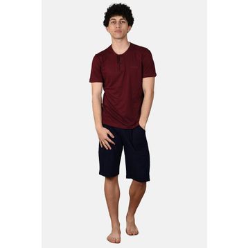 Malabadi 6022 Bordo Şortlu Erkek Pijama Takımı