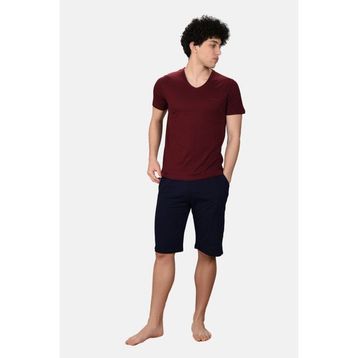 Malabadi 6022 Bordo Şortlu Erkek Pijama Takımı