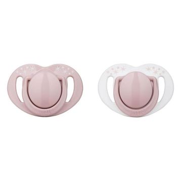 Mamajoo 0 Ay 2'li Sterilizasyon Saklama Kutulu Powder Pink Desenli Ortodontik Emzik
