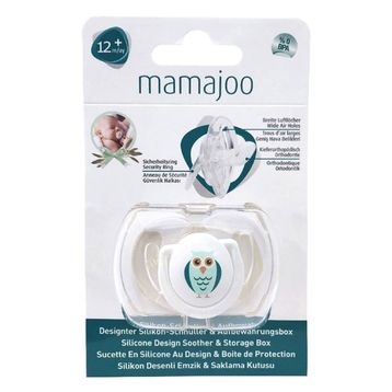 Mamajoo 12+ Ay / Beyaz Baykuş Tekli Desenli Emzik Renkli Saklama Kutusu