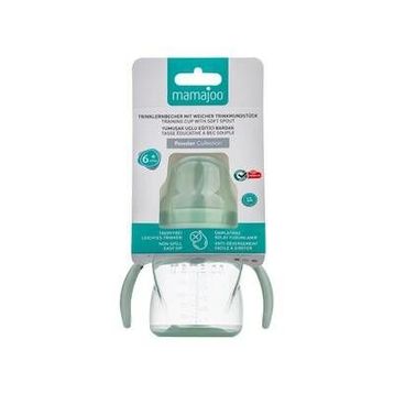 Mamajoo 160 ml Yeşil 6+ Ay Yumuşak Uçlu Kulplu Antikolik Alıştırma Bardağı