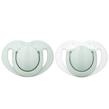 Mamajoo 4661 Powder Green 2'li 12 Ay+ Desenli Silikon Emzik