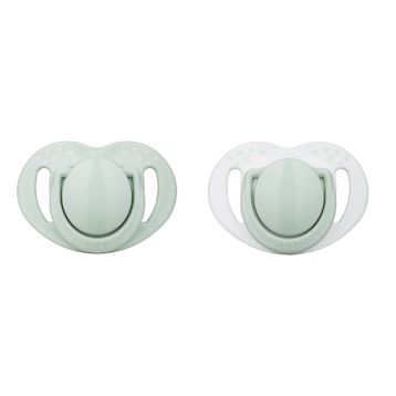 Mamajoo 4661 Powder Green 2'li 12 Ay+ Desenli Silikon Emzik