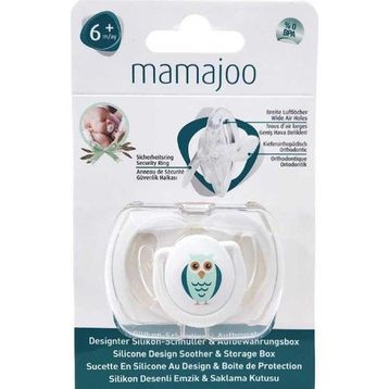Mamajoo Saklama Kutulu Desenli Ortodontik Baykuş 6 Ay+ Silikon Emzik