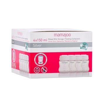 Mamajoo Silver 4x150 ml Anne Sütü Saklama Kapları