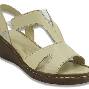 Mammamia D23YS-1055 Bej Deri Comfort Kadın Sandalet