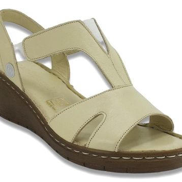 Mammamia D23YS-1055 Bej Deri Comfort Kadın Sandalet