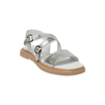 Mammamia D25YS-5010Z Günlük Gümüş Lame Kadın Sandalet