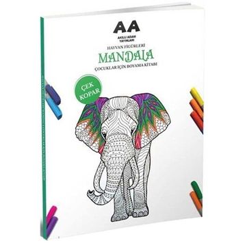 Mandala Hayvan Figürleri Çocuklar İçin Boyama Kitabı - Akıllı Adam