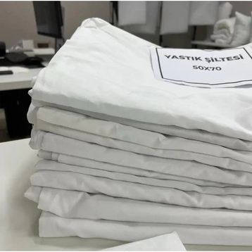 Mandaş 50x70 50 Adet Pamuklu Beyaz Fermuarlı Yastık Astarı Kılıfı