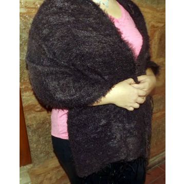 Mandaş Style Siyah El Dokuma Angora Bayan Şalı