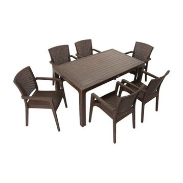 Mandella Kahverengi Elit Rattan 90x150 Zeus Koltuk Masa Takımı