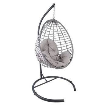 Mandella Royal Tek Kişilik Rattan Hamak Salıncak + Antrasit Minder