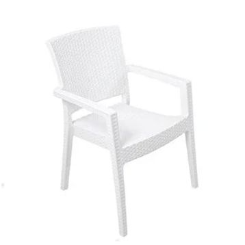 Mandella Zeus Rattan 2 Adet Beyaz Bahçe Sandalyesi