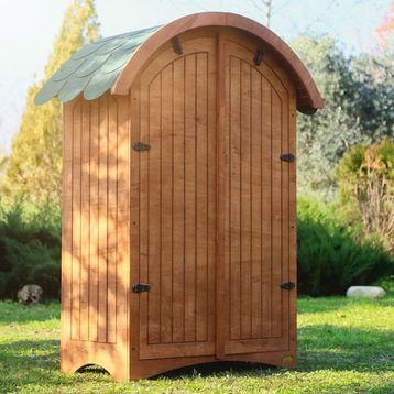 Mandu Radius Çatılı Ahşap Bahçe Depolama Dolabı