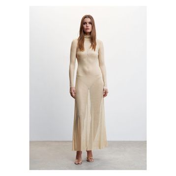 Mango Woman 37079095 Bej Kadın Elbise