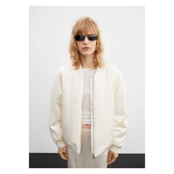 Mango Woman 57006024 Kapitone Bomber Ekru Kadın Ceket