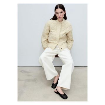 Mango Woman 57006024 Kapitone Bomber Ekru Kadın Ceket