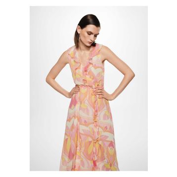 Mango Woman Volanlı Desenli Elbise
