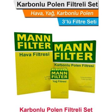 Mann Filter Citroen C3 1.6 HDI Euro4 Dizel 2010-2011 Hava Yağ Yakıt Karbonlu Polen Filtre Bakım Seti